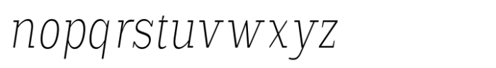 Scolver Extra Light Condensed Italic Font LOWERCASE
