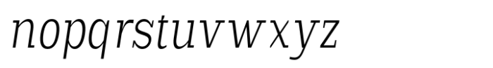 Scolver Light Condensed Italic Font LOWERCASE