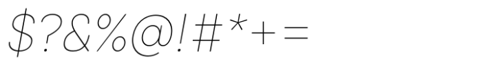 Scuto Sans Thin Italic Font OTHER CHARS