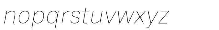 Scuto Sans Thin Italic Font LOWERCASE