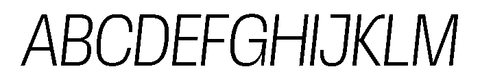Scale CondensedExtraLightItalic Instance Font UPPERCASE