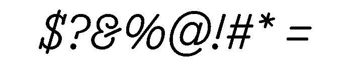 Scenery LightItalic Font OTHER CHARS