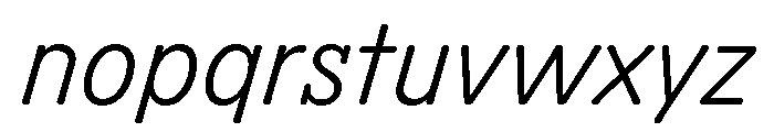 Scenery LightItalic Font LOWERCASE