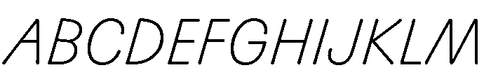 Scenery ThinItalic Font UPPERCASE