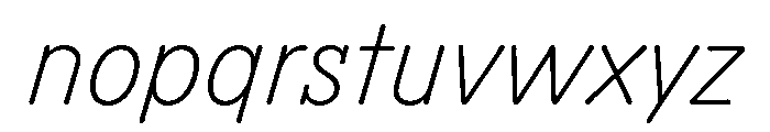 Scenery ThinItalic Font LOWERCASE