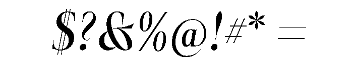 ScillaNarrow RegularItalic Font OTHER CHARS