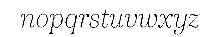 Sedgwick Light Italic Font LOWERCASE