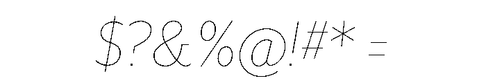 Sedgwick Thin Italic Font OTHER CHARS