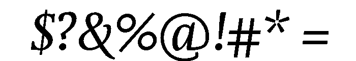 Seria Italic Font OTHER CHARS