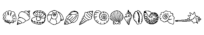 Seashell Line Set Font UPPERCASE