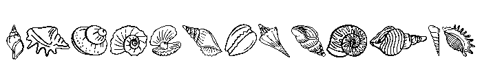 Seashell Line Set Font LOWERCASE