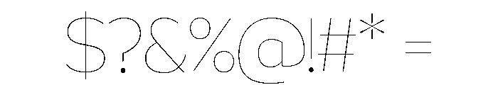 Sencha Thin Font OTHER CHARS