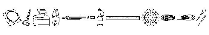 Sewing Tools Doodle Set Font OTHER CHARS
