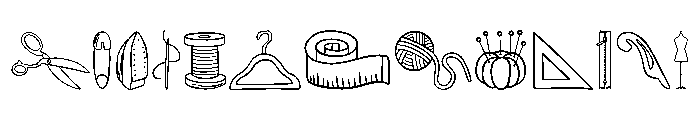 Sewing Tools Doodle Set FONT