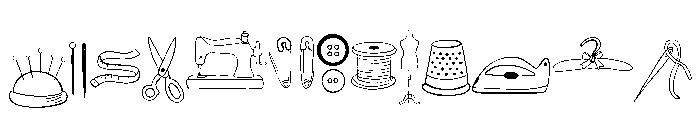 Sewing equipment Font UPPERCASE