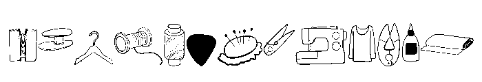 Sewing equipment Font UPPERCASE