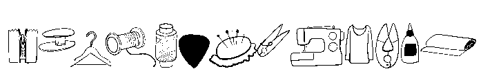 Sewing equipment Font LOWERCASE