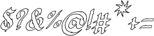 Secrilka Outline Italic otf (400) Font OTHER CHARS