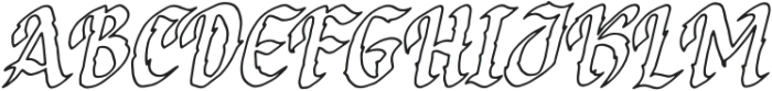 Secrilka Outline Italic otf (400) Font UPPERCASE