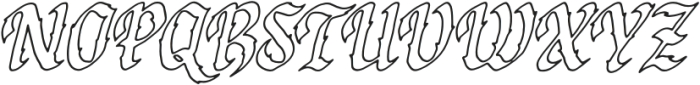 Secrilka Outline Italic otf (400) Font UPPERCASE