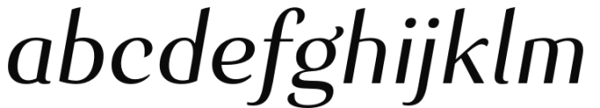 Senlot Extended Regular Italic Font LOWERCASE