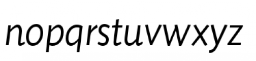 Sensibility Light Italic Font LOWERCASE