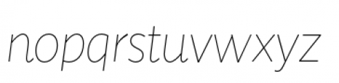 Sensibility Thin Italic Font LOWERCASE