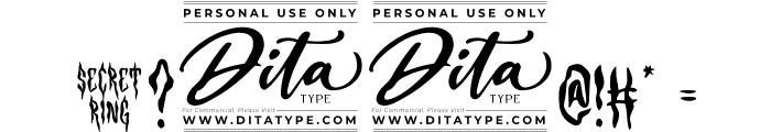 Secret Ring Personal Use Font OTHER CHARS