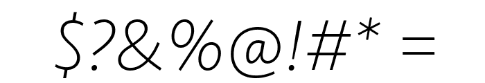 Seravek ExtraLight Italic Font OTHER CHARS