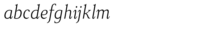Senlot Serif Normal Thin Italic Font LOWERCASE