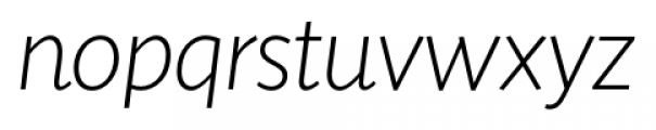 Sensibility ExtraLight Italic Font LOWERCASE