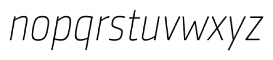 Sentico Sans DT Condensed Thin Italic Font LOWERCASE