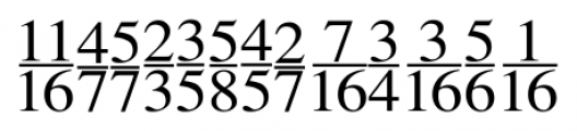 SeriFractions Vertical Font LOWERCASE