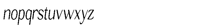 Seghan Elegant Round Extra Light Condensed Slant Font LOWERCASE