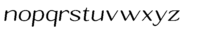 Seghan Elegant Round Extra Light Expanded Slant Font LOWERCASE