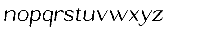 Seghan Elegant Round Extra Light Semi Expanded Slant Font LOWERCASE