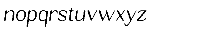 Seghan Elegant Round Extra Light Slant Font LOWERCASE
