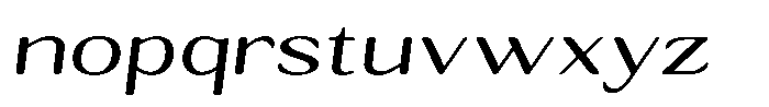 Seghan Elegant Round Light Extra Expanded Slant Font LOWERCASE