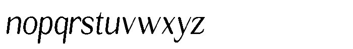 Seghan Elegant Round Light Semi Condensed Slant Font LOWERCASE