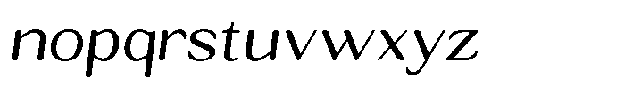 Seghan Elegant Round Light Semi Expanded Slant Font LOWERCASE
