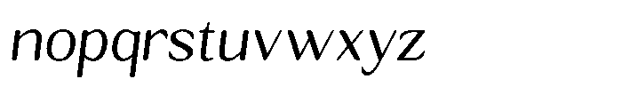 Seghan Elegant Round Light Slant Font LOWERCASE