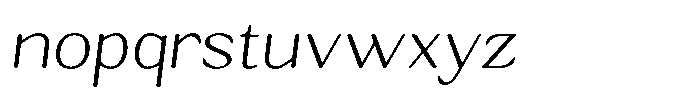 Seghan Elegant Round Thin Semi Expanded Slant Font LOWERCASE
