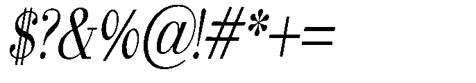 Selmora Condensed Slant Font OTHER CHARS