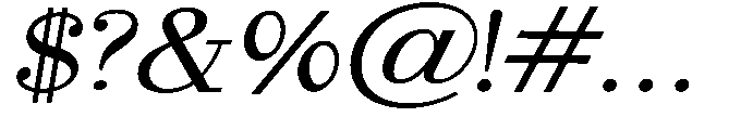 Selmora Grade Expanded Italic Font OTHER CHARS