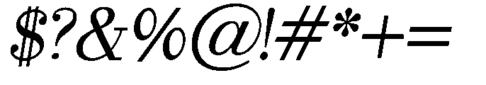 Selmora Grade Italic Font OTHER CHARS