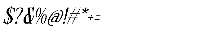 Senovac Italic Font OTHER CHARS