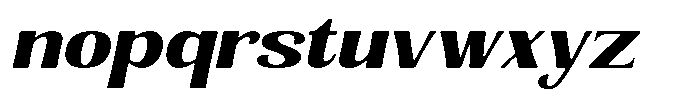 Senviro Smooth Black Slant Expanded Font LOWERCASE