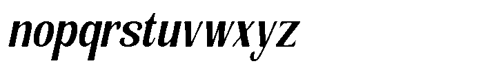 Senviro Smooth Bold Slant Condensed Font LOWERCASE