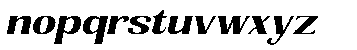 Senviro Smooth Extra Bold Slant Expan Font LOWERCASE