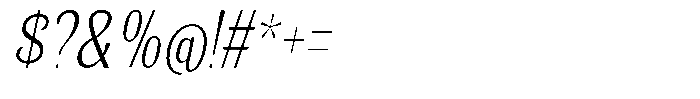 Senviro Smooth Extra Light Slant Cond Font OTHER CHARS